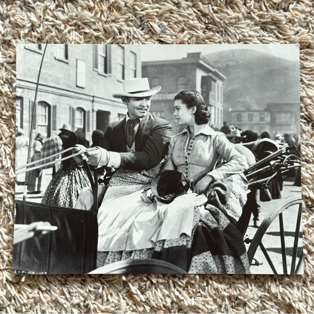 Gone With The Wind Movie, Clark Gable Vivien Leigh 8x10 Black & White Film Photo
